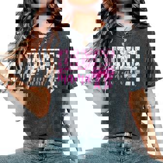 Retro Dance Mama Pink Coquette Bow Game Day Season Women Women's Oversized Comfort T-Shirt - Seseable