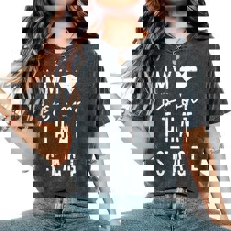 Retro My Heart Is On That Stage Dance Mom Mother's Day Women's Oversized Comfort T-Shirt | Mazezy