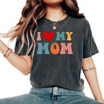 Retro I Love My Mom Best Mother In The World Women's Oversized Comfort T-Shirt - Thegiftio UK