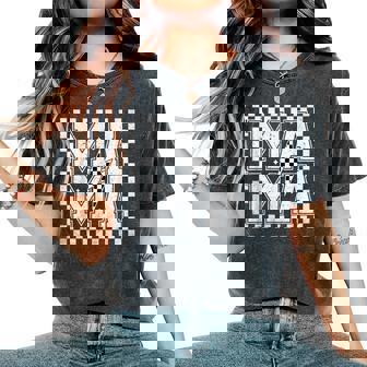 Retro Race Car Mom Racing Car Checkered Mama Mother Day Women's Oversized Comfort T-Shirt | Mazezy