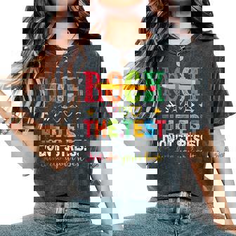 Rock The Test Don't Stress Just Do Your Best Teacher Testing Women's Oversized Comfort T-Shirt - Thegiftio