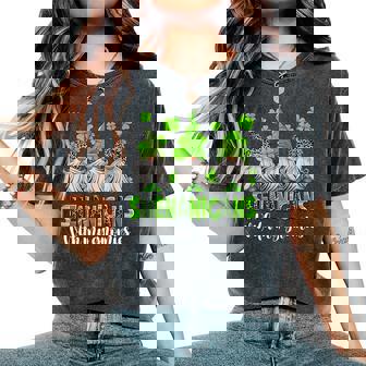 Shenanigans With My Gnomies St Patrick's Day Gnomes Women Women's Oversized Comfort T-Shirt - Thegiftio UK
