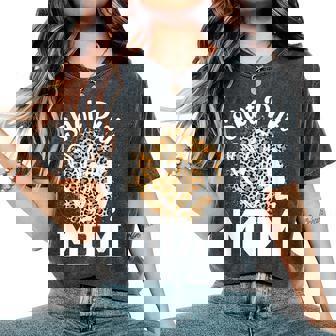 Shot Put Mom Of A Shot Put Thrower Leopard Shot Putter Mama Women's Oversized Comfort T-Shirt | Seseable UK