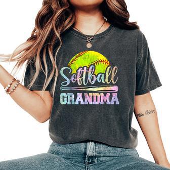 Softball Grandma Softball Player Game Day Mother Tie Dye Women's Oversized Comfort T-Shirt - Thegiftio UK