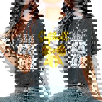 Softball Mom Coquette Bow Sport Mama Women's Oversized Comfort T-Shirt - Thegiftio