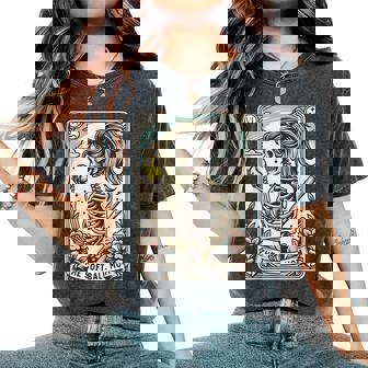 Softball Mom Tarot Card Skeleton Softball Mama Women's Oversized Comfort T-Shirt | Mazezy