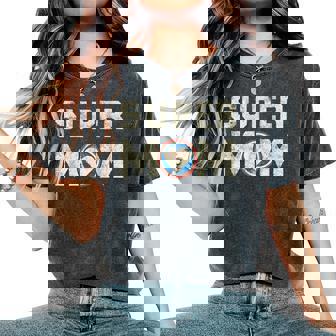 Super Mom Superheroine Mama Mother Heroine Star Sign Women's Oversized Comfort T-Shirt | Mazezy