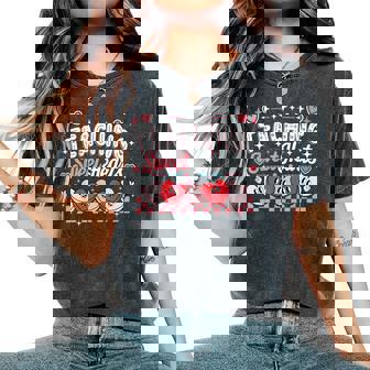 Teaching Sweet Hearts Valentines Day Teacher Women's Oversized Comfort T-Shirt | Mazezy