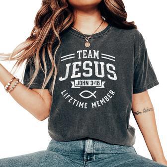 Team Jesus John 3-16 Faith Christian Women Women's Oversized Comfort T-Shirt - Thegiftio UK