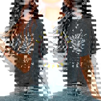 Tokyo Japan Lotus 1873 Kanji Souvenir Japonais Deoyage T-shirt oversize confortable pour femme - Cadeauxyz