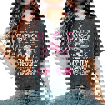Uncle Of The Birthday Cow-Girl Pink Disco Rodeo Western Women's Oversized Comfort Colors T-Shirt - Monsterry