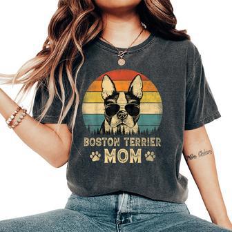 Vintage Boston Terrier Mom Dog Lovers Mother's Day Women's Oversized Comfort T-Shirt - Thegiftio UK