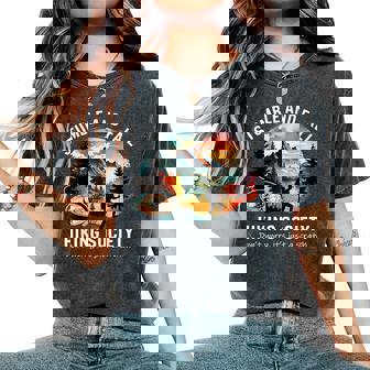 Vintage Hiking Stumble And Fall Hiking Society Don't Worry Women's Oversized Comfort T-Shirt | Mazezy