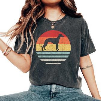 Vintage Retro Whippet Dog Mom Dad Cute Dog Lover Owner Women's Oversized Comfort T-Shirt - Monsterry