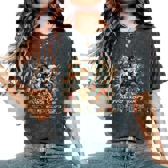 Wildflower Esthétique Wild Horse Western Boho Country Music T-shirt oversize confortable pour femme - Cadeauxyz