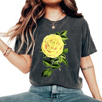 Yellow Rose Vintage Botanical Floral Flower Women's Oversized Comfort T-Shirt - Thegiftio UK