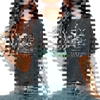 Cute But Feral Raccoon Racoon Possum Opossum For Girl Boy Women's Oversized Comfort Colors T-Shirt - Monsterry