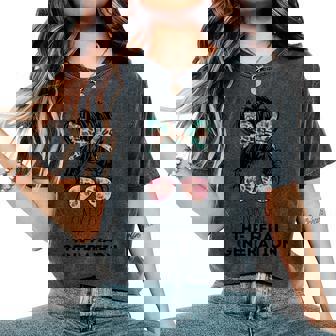 Gen X The Feral Generation Messy Bun Girl Tie Dye Women's Oversized Comfort Colors T-Shirt - Monsterry