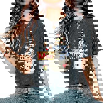 Mimi Snowman Scarf Christmas Xmas Lover Women's Oversized Comfort Colors T-Shirt - Monsterry