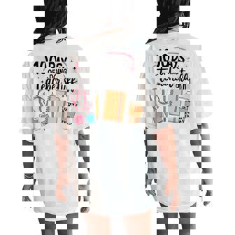 100 Days Of Doing Teacher Stuff Happy 100Th Day Of School Women's Oversized Comfort T-Shirt Back Print - Thegiftio