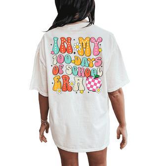 In My 100 Days Of School Era Girls Retro 100Th Day Of School Women's Oversized Comfort T-Shirt Back Print - Thegiftio UK