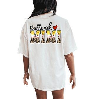 Ballpark Mimi Baseball Softball Mom Leopard Mother's Day Women's Oversized Comfort T-Shirt Back Print - Thegiftio UK