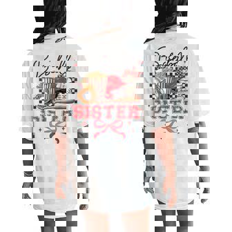 Baseball Sister Coquette Bow Biggest Fan Sport Lovers Girl Women's Oversized Comfort T-Shirt Back Print | Seseable UK