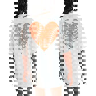 Baseball Vintage Heart Baseball Sports Mom Mother's Day Women's Oversized Comfort T-Shirt Back Print | Seseable CA