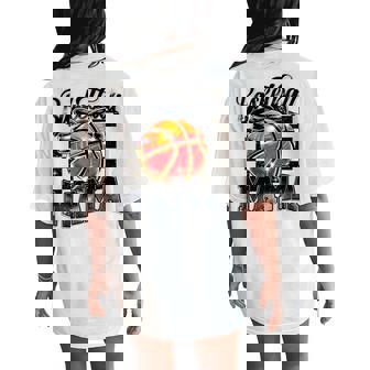 Basketball Mama Coquette Bow Game Day Sports Lover Mom Women's Oversized Comfort T-Shirt Back Print - Seseable