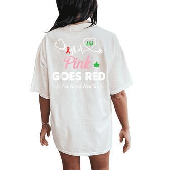 Costume Aka Pink Goes Red For Heart Health Awareness Women's Oversized Comfort T-Shirt Back Print - Thegiftio UK