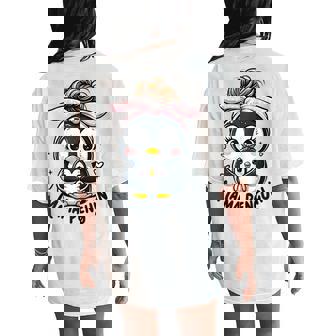 Cute Mama Penguin Family Penguin Baby Newborn Women's Oversized Comfort T-Shirt Back Print - Thegiftio