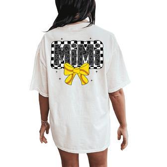 Cute Softball Mimi Ballpark Coquette Bow Grandma Women's Oversized Comfort T-Shirt Back Print - Thegiftio UK