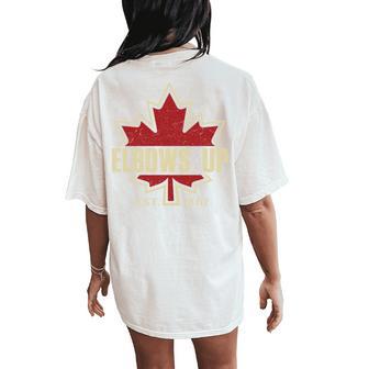Elbows Up Canada 1867 Freedom Stand Strong & Proud Women Women's Oversized Comfort T-Shirt Back Print - Thegiftio UK