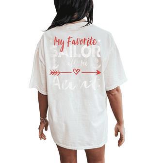My Favorite Sailor Calls Me Aunt Sailor’S Aunt Women's Oversized Comfort T-Shirt Back Print - Thegiftio UK