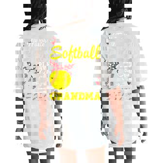 My Favorite Softball Player Calls Me Grandma Ball Mother Day Women's Oversized Comfort T-Shirt Back Print - Seseable