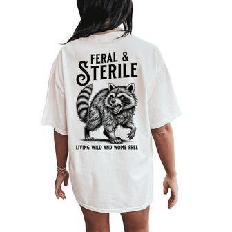 Feral Raccoon Hysterectomy Recovery Present For Women Women's Oversized Comfort T-Shirt Back Print - Thegiftio UK