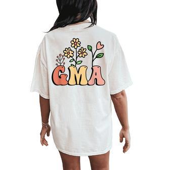 Floral Gma For Grandmother Wildflower Women's Oversized Comfort T-Shirt Back Print - Thegiftio UK