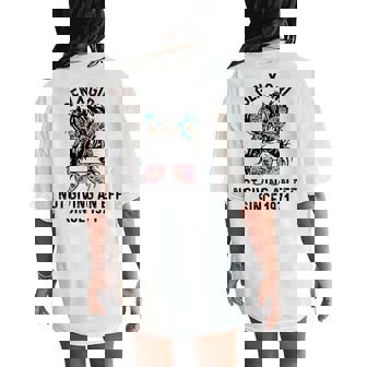 Gen X Girl Not Giving An Eff Since 1971 Tie Die Messy Bun Women's Oversized Comfort T-Shirt Back Print | Mazezy