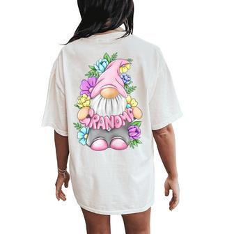 Grandma Floral Gnome Mother's Day Grandma Women's Oversized Comfort T-Shirt Back Print - Thegiftio UK