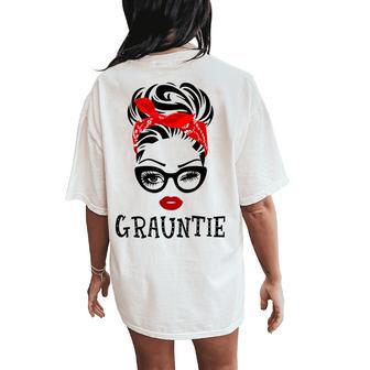 Grauntie Wink Eye Woman Face For Grauntie Women's Oversized Comfort T-Shirt Back Print - Thegiftio UK