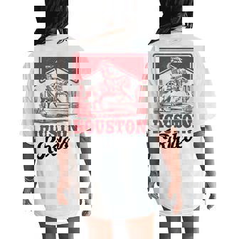Houston Rodeo Vintage Bronc Horse Riding Cowboy Women's Oversized Comfort T-Shirt Back Print | Seseable CA