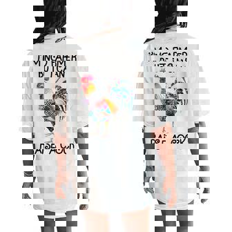 I'm No Farmer But I Can Raise A Cock Chicken Women's Oversized Comfort T-Shirt Back Print - Seseable