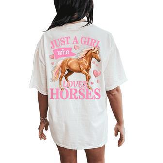 Just A Girl Who Loves Horses Women's Oversized Comfort T-Shirt Back Print - Thegiftio UK