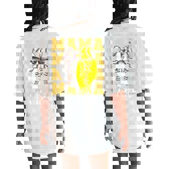 Mom Of Both Baseball Softball Coquette Baseball Women's Oversized Comfort T-Shirt Back Print - Thegiftio