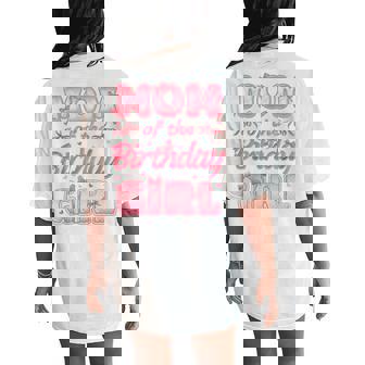 Mom And Dad Of The Birthday Girl Coquette Bow Family Party Women's Oversized Comfort T-Shirt Back Print | Mazezy