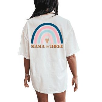 Mom Of Three Third Baby Announcement Women's Oversized Comfort T-Shirt Back Print - Thegiftio UK