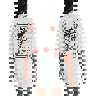Queen Of Hearts Cute Playing Card Feminist Sassy Queen Women's Oversized Comfort T-Shirt Back Print - Thegiftio UK