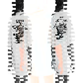 Rage Consumes Me Cute Cat Kitten Flower Women's Oversized Comfort T-Shirt Back Print - Seseable