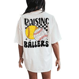 Raising Ballers Baseball Softball Mom For Women Women's Oversized Comfort T-Shirt Back Print - Thegiftio UK