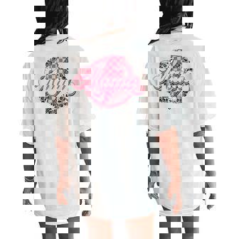 Retro Groovy Mama Leopard Mom Mother's Day Women Women's Oversized Comfort T-Shirt Back Print - Thegiftio UK